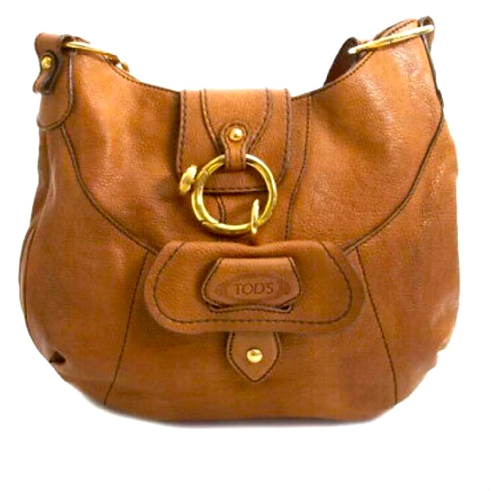 Authentic TOD’S Iconic “PEGGY” Cognac Shoulder Bag